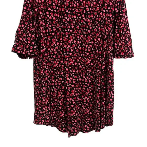 Torrid Heart Print Zip Front VNeck Roll Tab Sleeve Dress - Picture 5 of 8